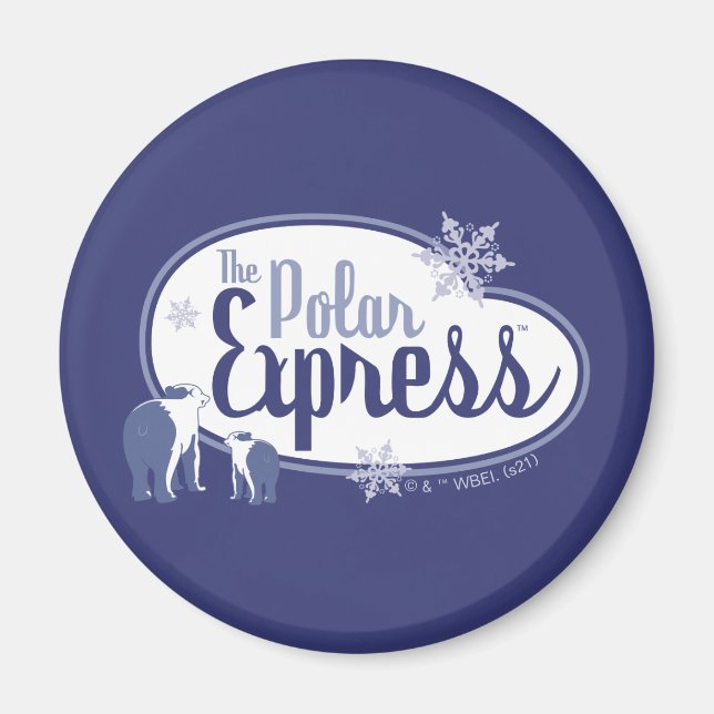 The Polar Express | Polar Bears Retro Graphic Magnet (Front)