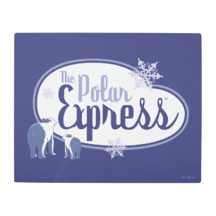 The Polar Express   Polar Bears Retro Graphic Metal Print