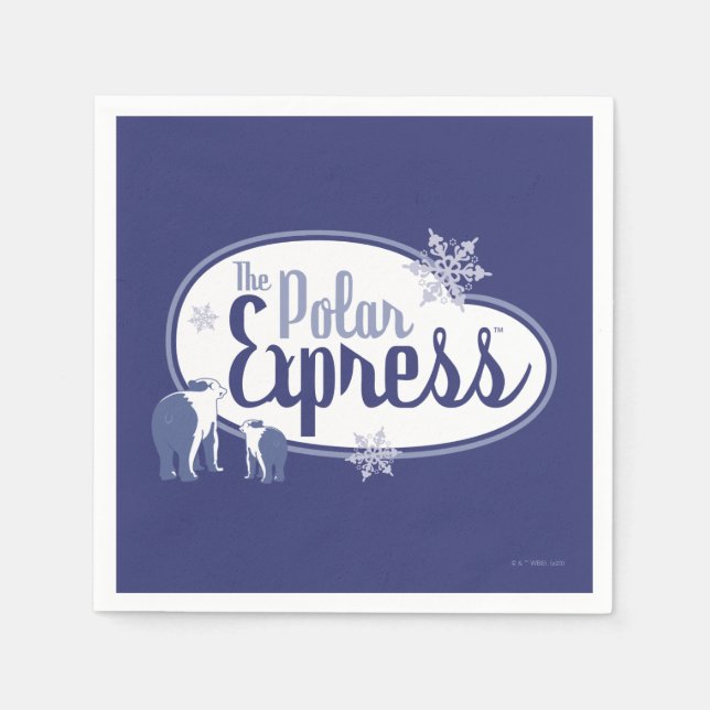 The Polar Express | Polar Bears Retro Graphic Napkins (Front)