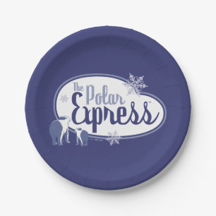 The Polar Express Polar Bears Retro Graphic Paper Plates