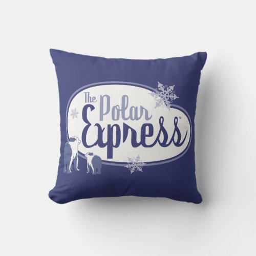 The Polar Express  Polar Bears Retro Graphic Throw Pillow