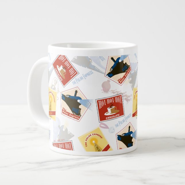 The Polar Express | Retro Sticker Pattern Giant Coffee Mug (Front Left)