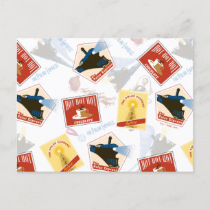 The Polar Express Retro Sticker Pattern Holiday Postcard