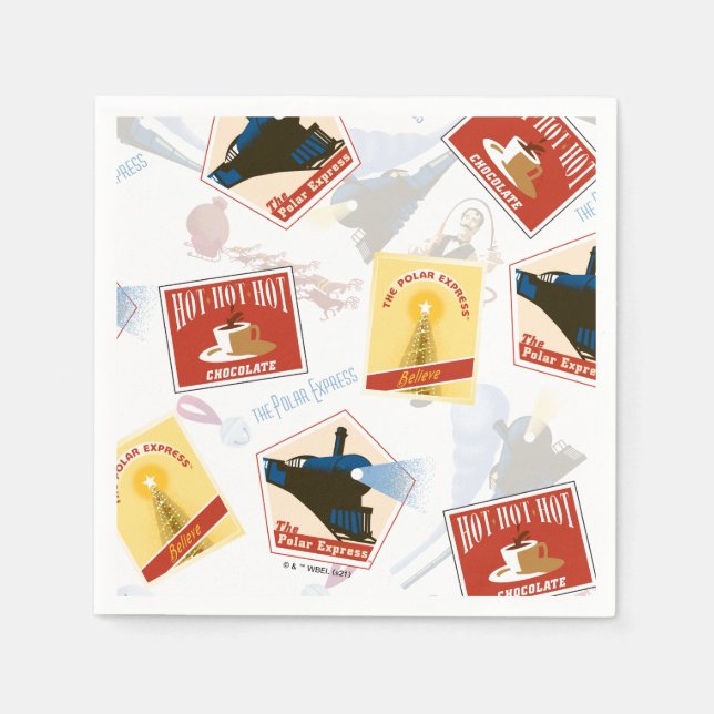 The Polar Express | Retro Sticker Pattern Napkins (Front)