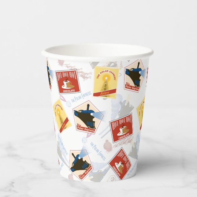 The Polar Express | Retro Sticker Pattern Paper Cups (Front)