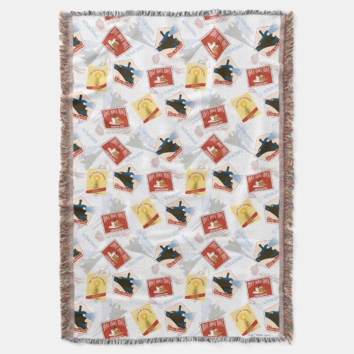 The Polar Express  Retro Sticker Pattern Throw Blanket