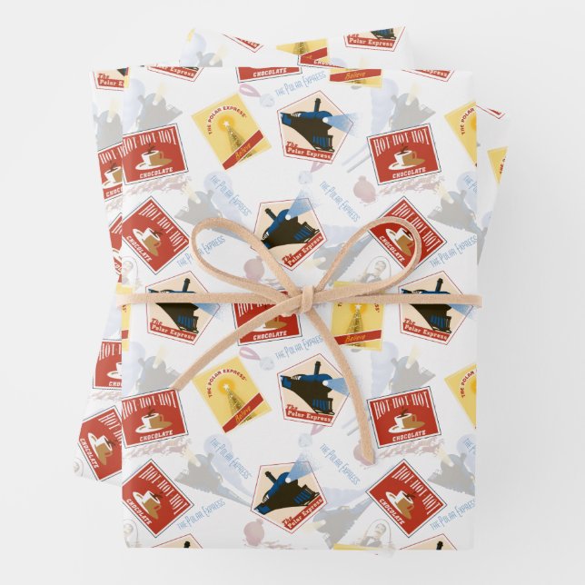 The Polar Express | Retro Sticker Pattern Wrapping Paper Sheets (In situ)