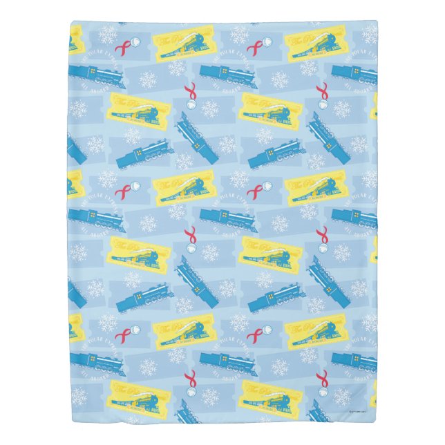 The Polar Express | Retro Train & Ticket Pattern Duvet Cover (Front)