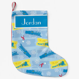 The Polar Express   Retro Train & Ticket Pattern Small Christmas Stocking