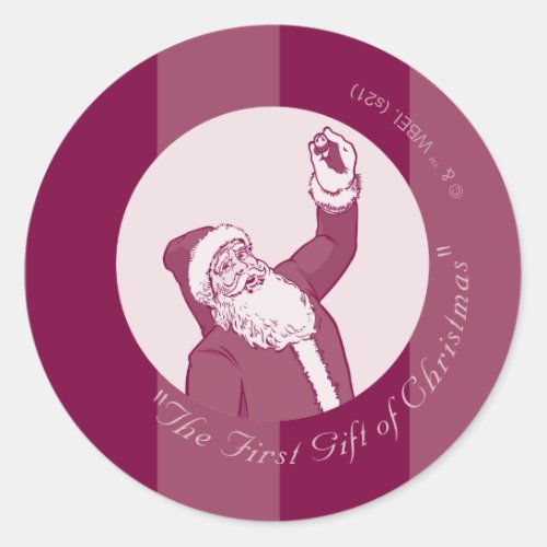 The Polar Express  Striped Santa Claus Pattern Classic Round Sticker
