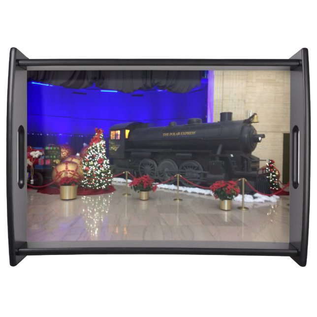 The Polar Express train at Union Station Chicago Serving Tray (Front)