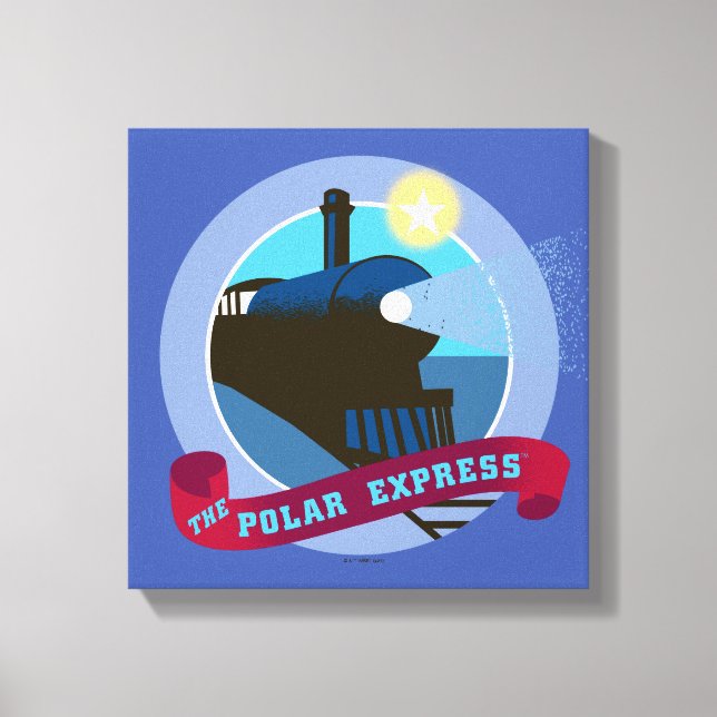 The Polar Express | Vintage Train Badge Canvas Print (Front)