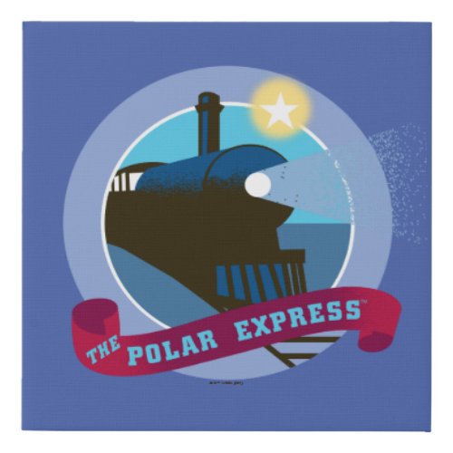 The Polar Express  Vintage Train Badge Faux Canvas Print