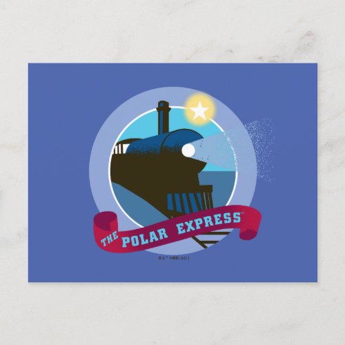 The Polar Express  Vintage Train Badge Holiday Postcard