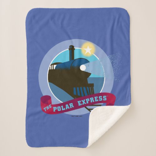 The Polar Express  Vintage Train Badge Sherpa Blanket