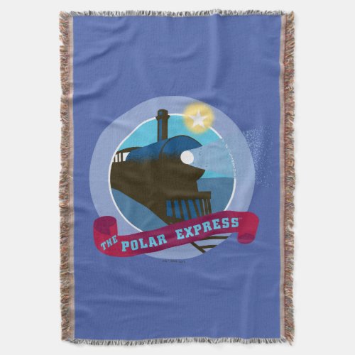The Polar Express  Vintage Train Badge Throw Blanket
