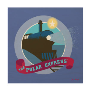 The Polar Express Vintage Train Badge Wood Wall Art