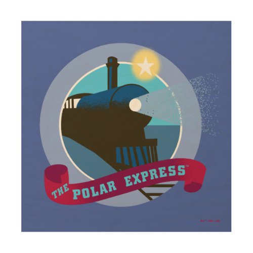 The Polar Express  Vintage Train Badge Wood Wall Art