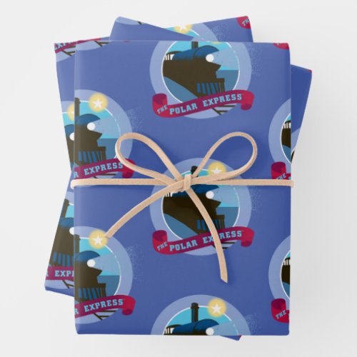 The Polar Express  Vintage Train Badge Wrapping Paper Sheets