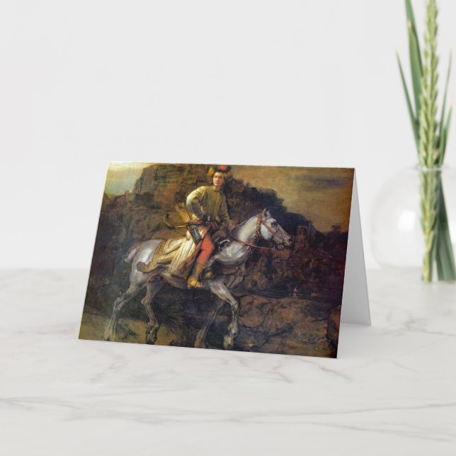 The Polish Rider by Rembrandt Harmenszoon van Rijn Card (Front)
