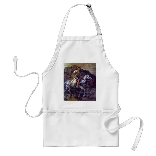 The Polish Rider. By Rembrandt Van Rijn Adult Apron (Front)