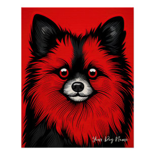 The Pomeranian Dog, Red and Black 004 - Ulises Dal Poster