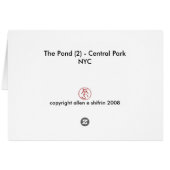 The Pond (2) - Central Park NYC Cards (Back Horizontal)