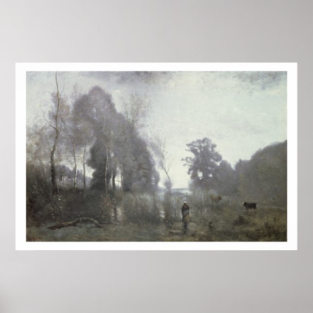 The pond at Ville d'Avray, 1868 (oil on canvas) Poster (Front)