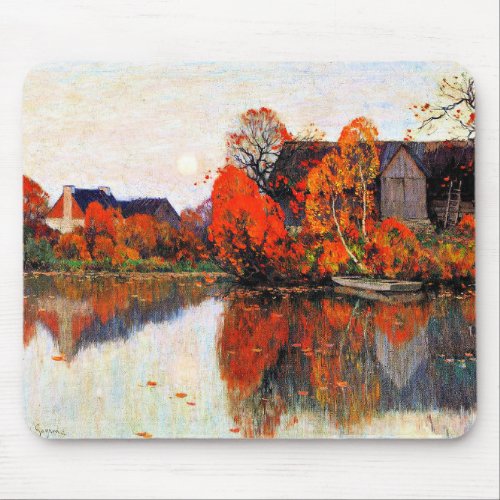 The Pond in October fine art painting Mouse Pad