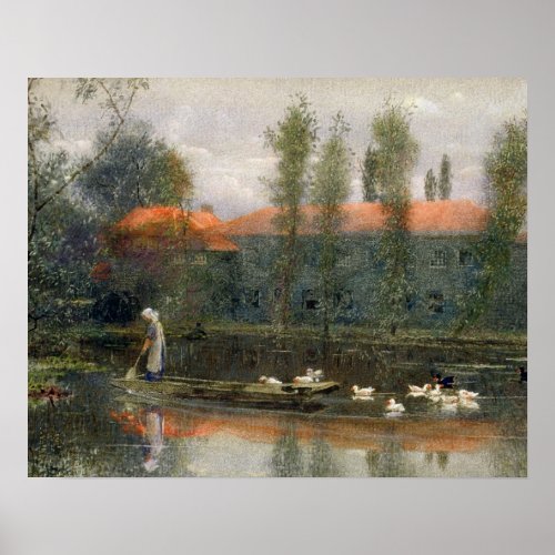 The Pond of William Morris Works at Merton Abbey  Poster