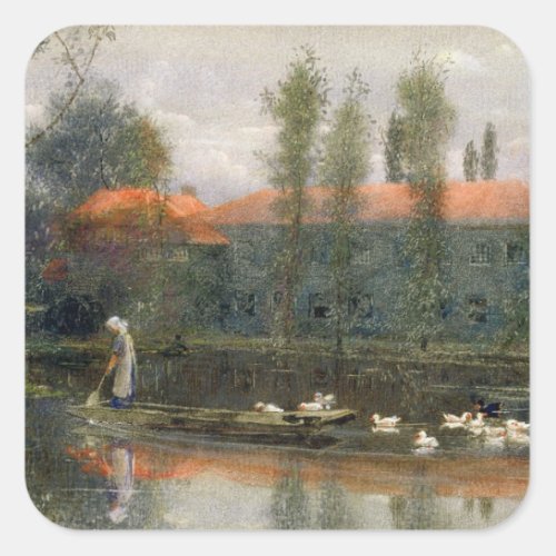 The Pond of William Morris Works at Merton Abbey  Square Sticker