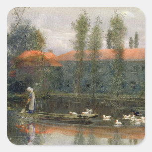The Pond of William Morris Works at Merton Abbey ( Square Sticker
