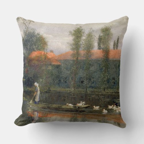 The Pond of William Morris Works at Merton Abbey  Throw Pillow