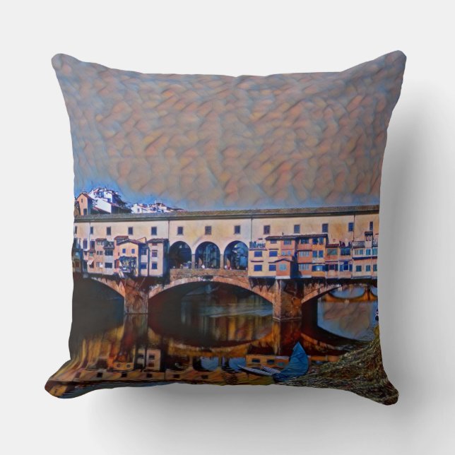 The Ponte Vecchio Throw Pillow (Front)