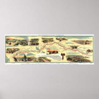 The Pony Express Route: American History 1860-1861 Poster