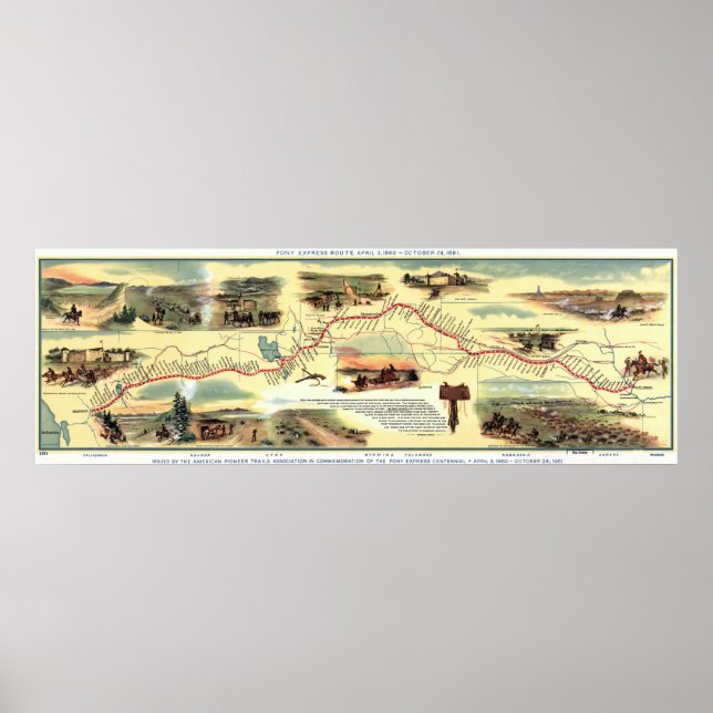 The Pony Express Route: American History 1860-1861 Poster (Front)