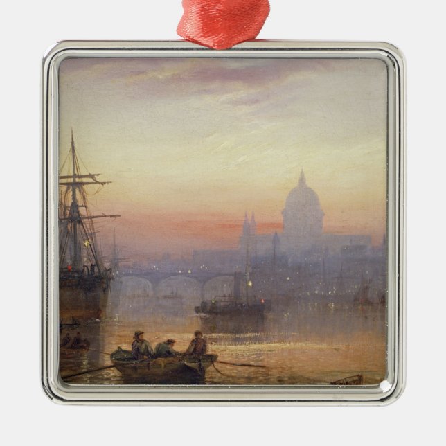 The Pool of London at Sundown, 1876 Metal Ornament (Front)