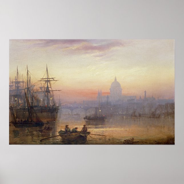 The Pool of London at Sundown, 1876 Poster (Front)