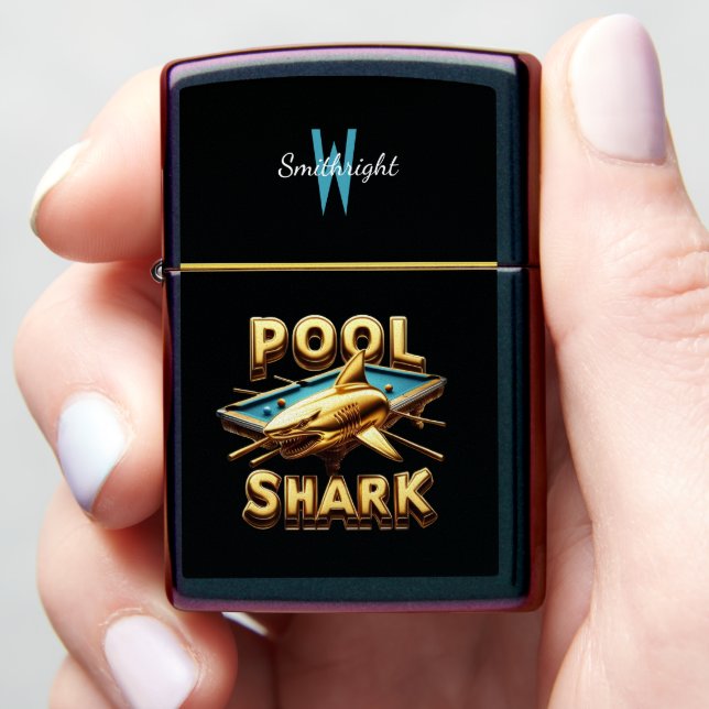 The Pool Shark: Master of the Cue Zippo Lighter (In Hand)