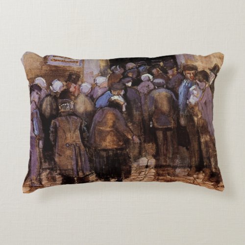 The Poor and Money by Vincent van Gogh Accent Pillow