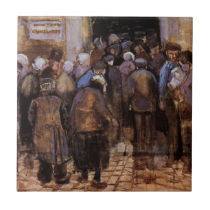 The Poor and Money by Vincent van Gogh Ceramic Tile