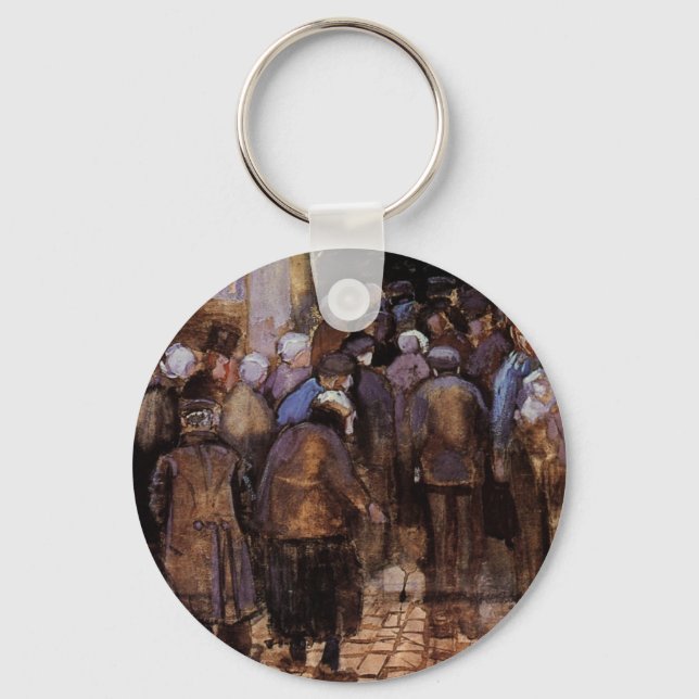 The Poor and Money by Vincent van Gogh Keychain (Front)