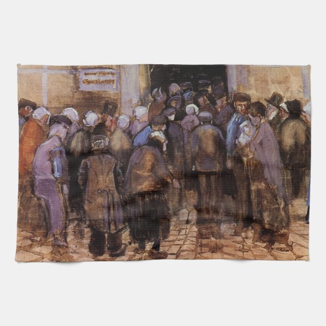 The Poor and Money by Vincent van Gogh Kitchen Towel (Horizontal)