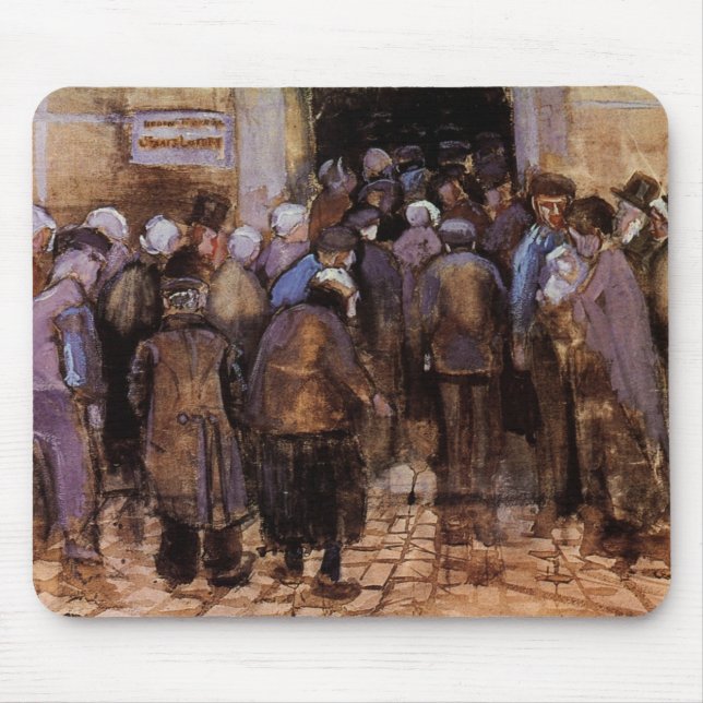 The Poor and Money by Vincent van Gogh Mouse Pad (Front)