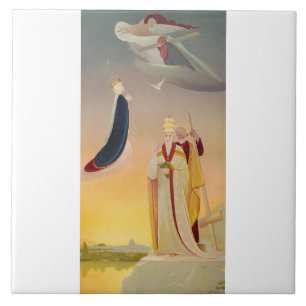 The Pope of Rome, Virgin Mary and Jesus Ceramic Tile
