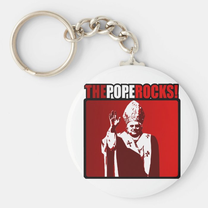 The Pope Rocks Keychains
