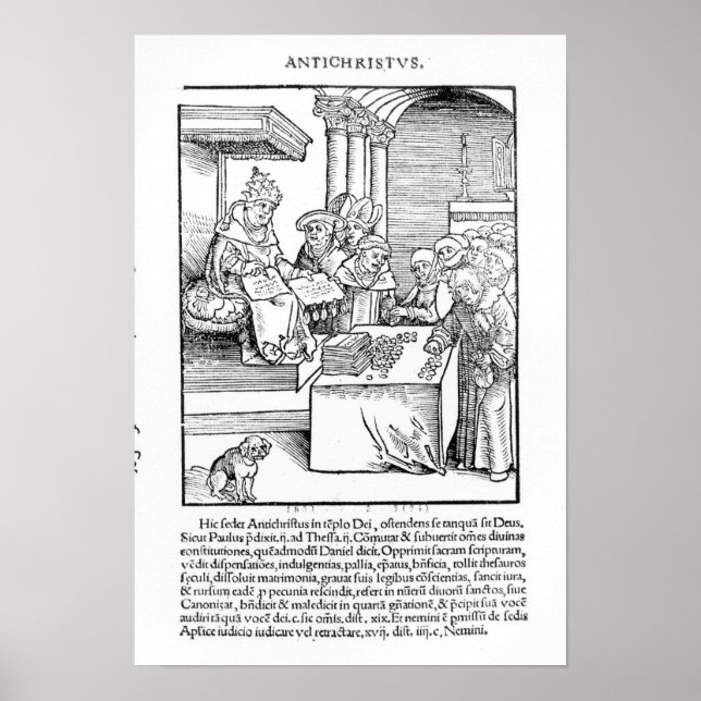 The Pope selling Indulgences Poster (Front)