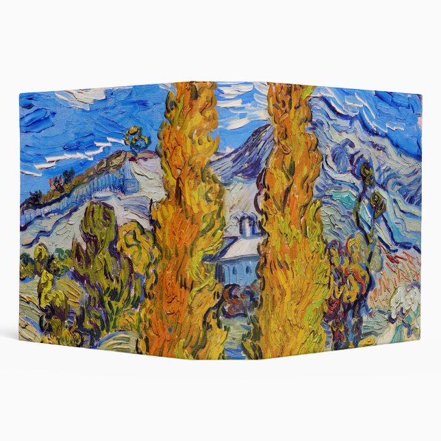 The Poplars at Saint-Rémy, Van Gogh 3 Ring Binder (Background)