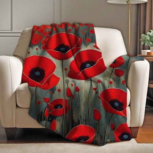 The Poppies Fleece Blanket