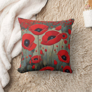 The Poppies Throw Pillow